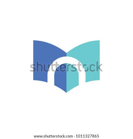 3D Book with door gate logo design vector Foto stock © 