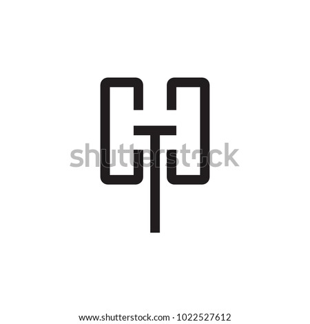 CTD letter or HT letter logo design vector