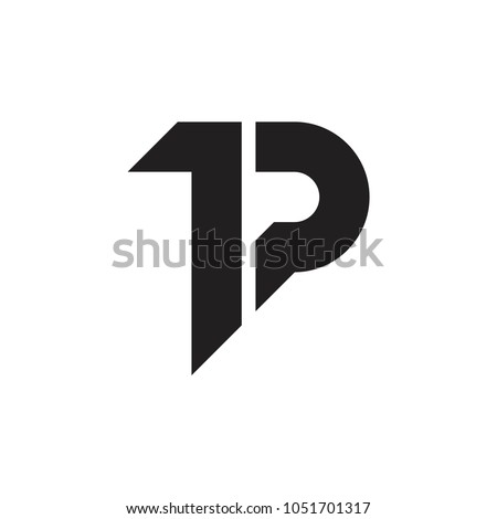 TP letter or 1P letter logo design vector