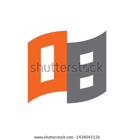 Flag with Number 08 logo design vector