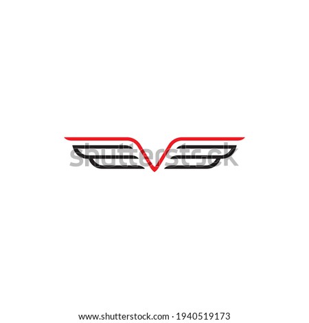 EVB letter with wing logo design vector