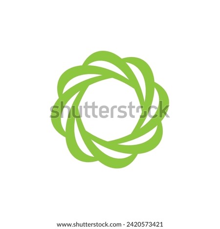 Green Flower logo design vector