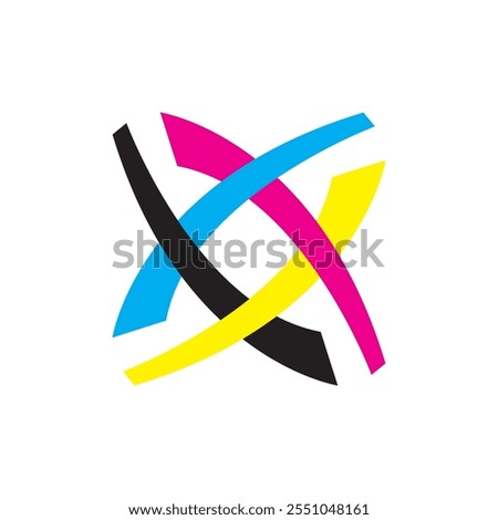 X letter logo, rotary blade logo design vector