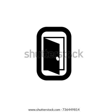 O letter with door logo design vector