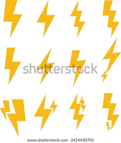 lightning bolts glyph. Vector lightning icon. A design element for a website, application, social networks