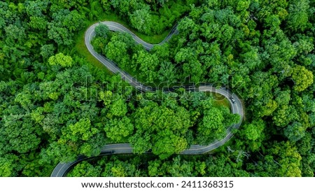 Similar – Image, Stock Photo Aerial View Green Forest Woods And River Landscape In Sunny Spring Summer Day. Top View Of Beautiful European Nature From High Attitude In Autumn Season. Drone View. Bird’s Eye View