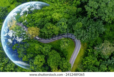 Similar – Image, Stock Photo Path through forest with green grass alongside