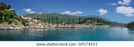 panorama of old town parga, greece
