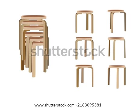 Alvar Aalto stackable stools; scandinavian furniture
