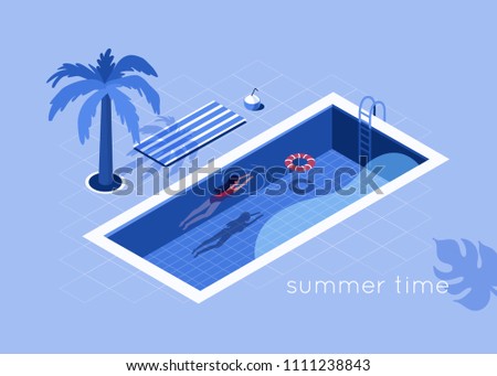 Similar – Image, Stock Photo Pensioners swimming in the lake