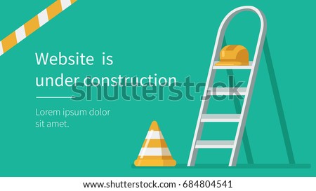 Website under construction page. Flat style vector illustration.