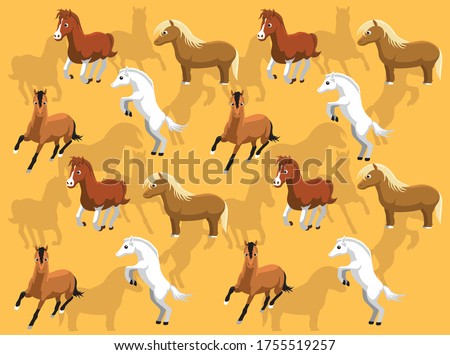 Various Horse Species Vector Seamless Background Wallpaper-01