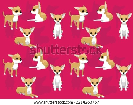 Dog Chihuahua Poses Cute Character Seamless Wallpaper Background