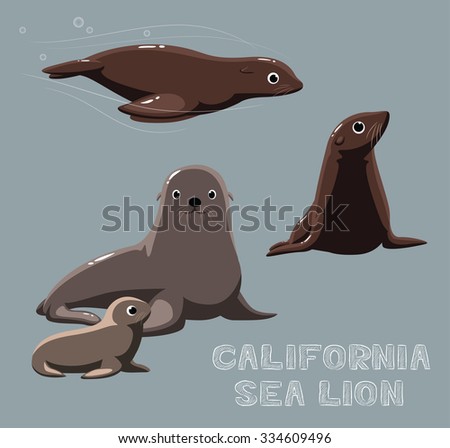 California Sea Lion Cartoon Vector Illustration