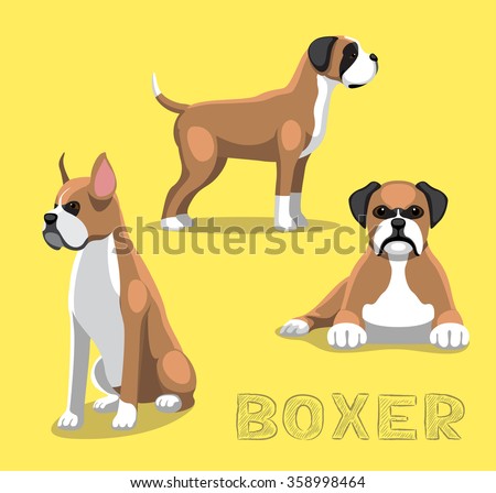 Dog Boxer Cartoon Vector Illustration - 358998464 : Shutterstock