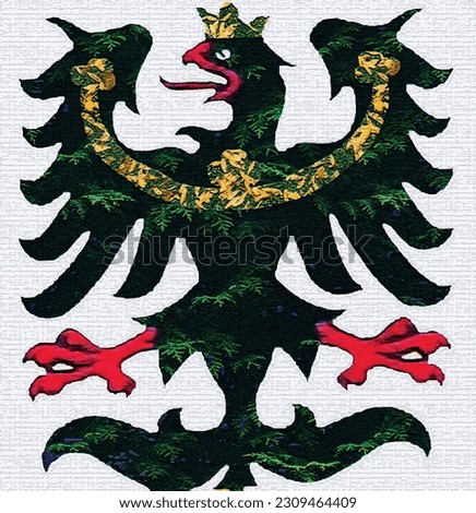 Olomouc, Czech Republic, May 27.2023. Coat of arms eagle emblem high fidelity vector illustration