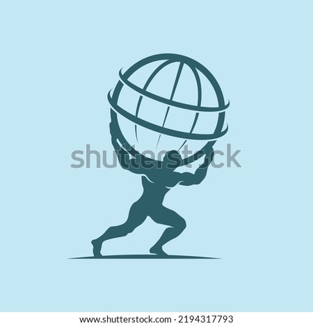 Atlas holding Globe Logo Design