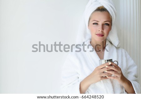 Similar – Image, Stock Photo Woman in turban drinking coffee