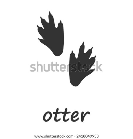 Otter paws. Otter paw print. Vector illustration.

