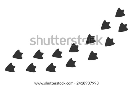 Paws of a duck. Animal paw prints, diagonal animal tracks for prints. Vector illustration.