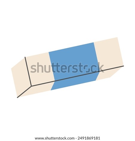 Eraser for erasing. School supplies. Vector illustration.