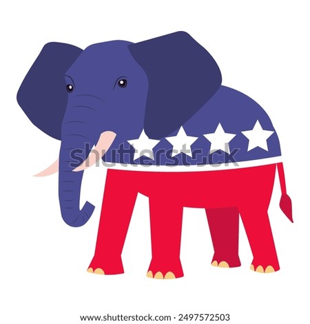 republican Elephant cartoon mammal. Vector illustration