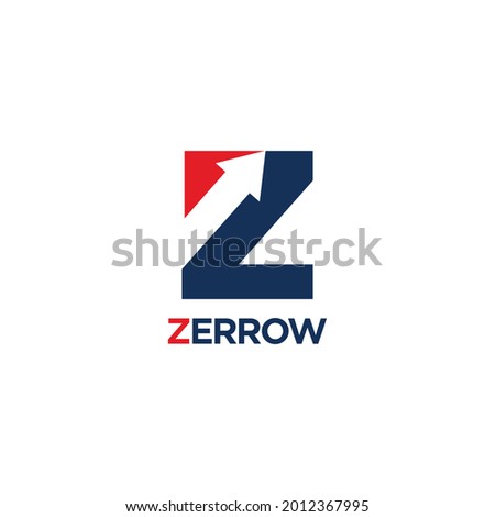 Letter Z and Arrow Symbol. Logo Design. Vector Illustration.