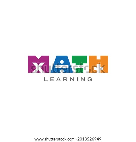 Mathematic Learning Logo Design. Math Symbol. Education Vector Illustration.