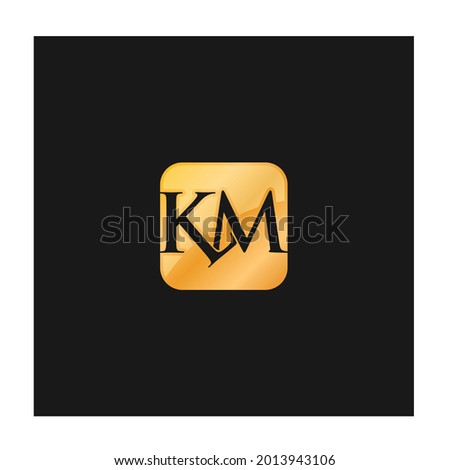 Letter K, L, and M Logo design. KLM and square Vector illustration.