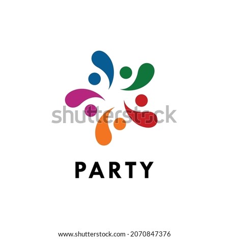 Party and Community Logo Design. Vector Illustration.