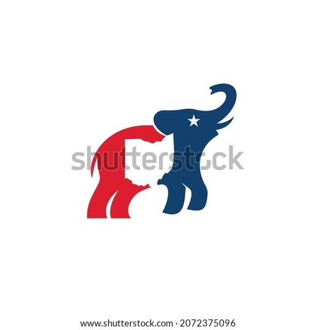 Republican Party Logo. Elephant icon and Ohio Map Symbol. Vector Illustration.
