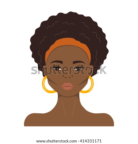 Black Woman Face. African American Girl. Avatar. Stock Vector ...