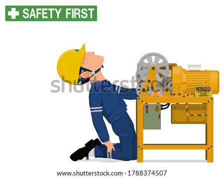 An industrial worker is injured by machine
