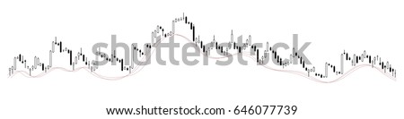 Candle stick stock chart on transparent background
