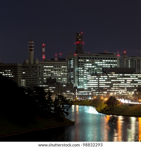 Tokyo Imperial Palace the night view of the city