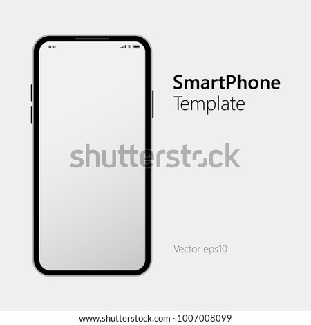 Black simply smartphone mockup template in modern vector illustration. eps version 10.