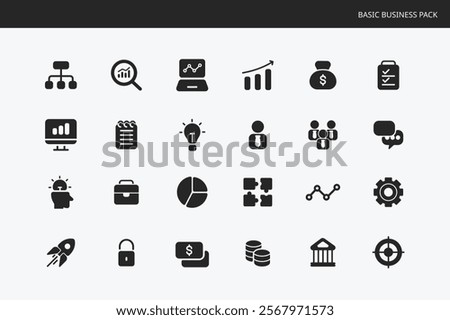 Business innovation icon pack , Simple minimal fill color style.