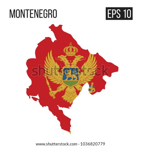 Montenegro map border with flag vector EPS10