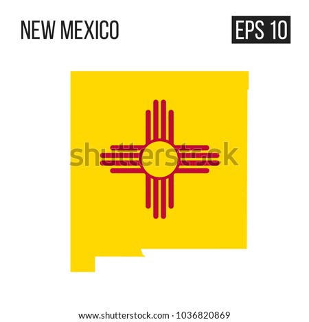 New Mexico map border with flag vector EPS10