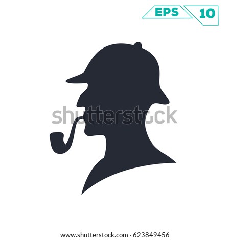 sherlock holmes pipe silhouette illustration vector design