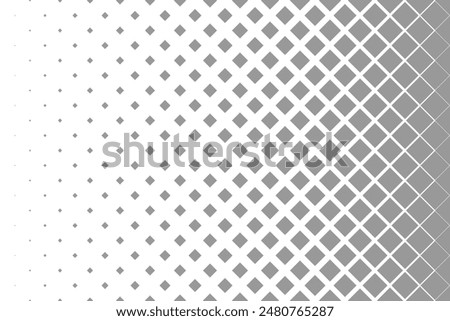 Horizontal halftone with grey rhombus pattern background. Vector Illustration.