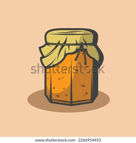 Honey jar vector. Apiary vector symbol.  Honey natural healthy food production.