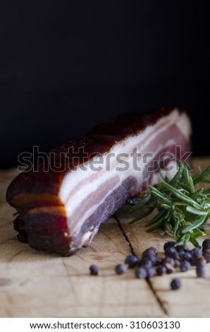Alsatian smoked pork belly / bacon with rosemary and juniper berries