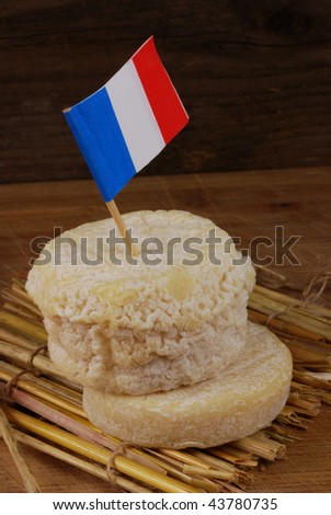 French goats cheese with a french flag