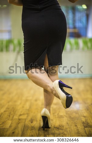 Sexy girl dancing feet, legs