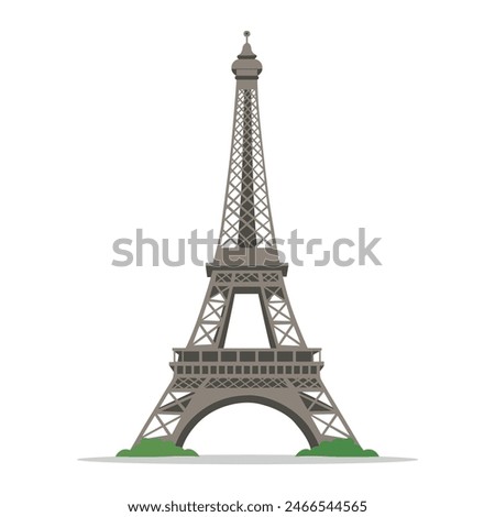 Eiffel Tower, Paris, France. Europe famous monument vector illustration.