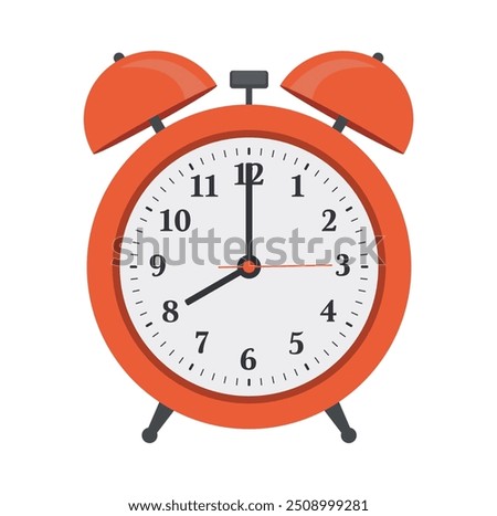 Alarm clock. Wake up timer clock. Morning timer clock cartoon design. Ringing watch. Vector illustration.