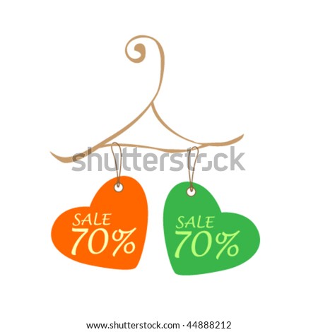 vector cute promotion tags design for valentine's discount