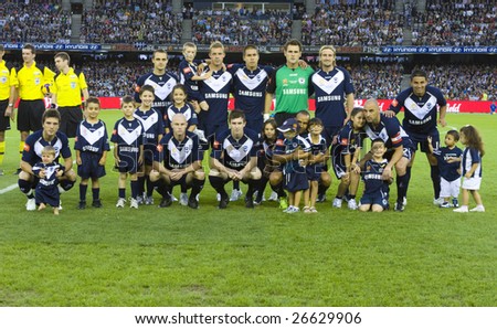 MELBOURNE - FEBRUARY 28: A-league Major Grand Final - Melbourne Victory 1 defeat Adelaide  United 0. Melbourne pose for their pre-game team photo.
