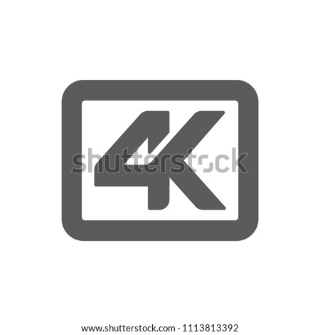 4K resolution gray icon for web and mobile
